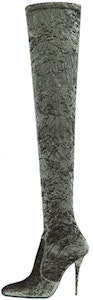 (W) Saint Laurent Talia Suede Almond Toe Boots Tinggi 'Abu-Abu Hijau' 711181AAAPV3311 Buy (W) Saint Laurent Talia Suede Almond Toe Boots Tinggi 'Abu-Abu Hijau' 711181AAAPV3311