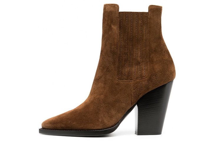 (Women) Saint Laurent Theo High-Top Boot 'Brown Suede' 6339551NX002330