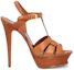 Order (Women) Saint Laurent Tribute 'Brown T-Strap Sandal' 315487BDA002206