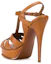 Shop (Women) Saint Laurent Tribute 'Brown T-Strap Sandal' 315487BDA002206