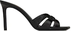 Order (Women) Saint Laurent Tribute 'Crocodile Embossed Shiny Black Mule High Heels' 6509861YQ001000