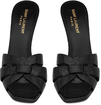 (Women) Saint Laurent Tribute 'Crocodile Embossed Shiny Black Mule High Heels' 6509861YQ001000 Shop (Women) Saint Laurent Tribute 'Crocodile Embossed Shiny Black Mule High Heels' 6509861YQ001000