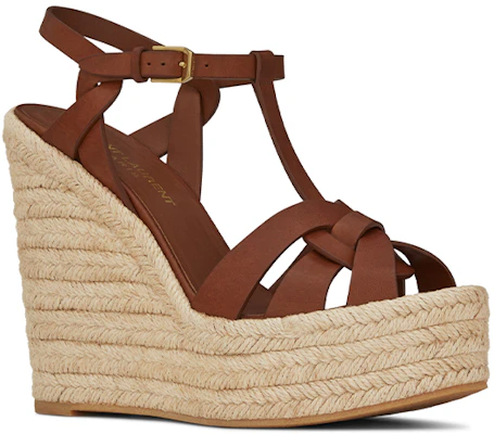 (Women) Saint Laurent Tribute 'Simple Casual Fashion Wedge Sandal Brown' 611924BDA002206 Order (Women) Saint Laurent Tribute 'Simple Casual Fashion Wedge Sandal Brown' 611924BDA002206