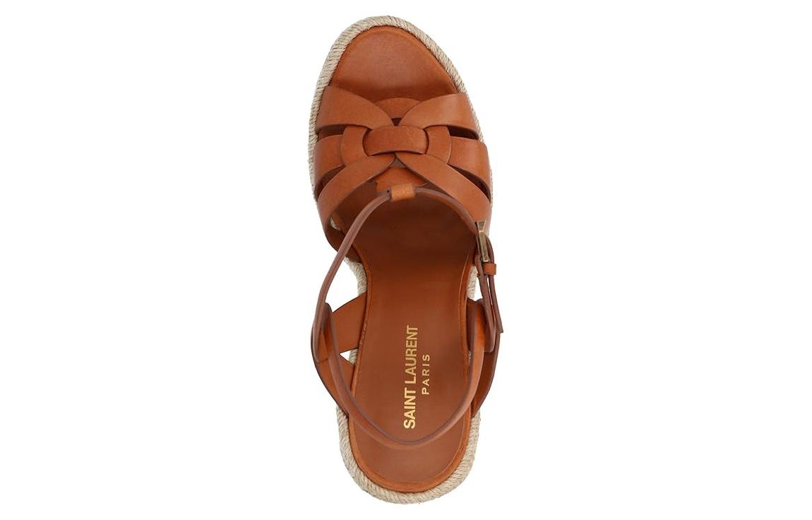 Shop (Women) Saint Laurent Tribute 'Simple Casual Fashion Wedge Sandal Brown' 611924BDA002206