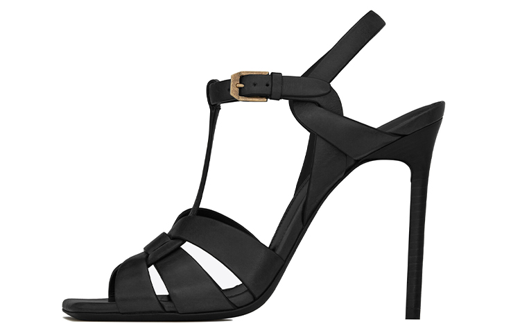 Buy (W) Saint Laurent Tribute 'Tumit Tinggi Kulit Hitam Licin' 620673DWE001000