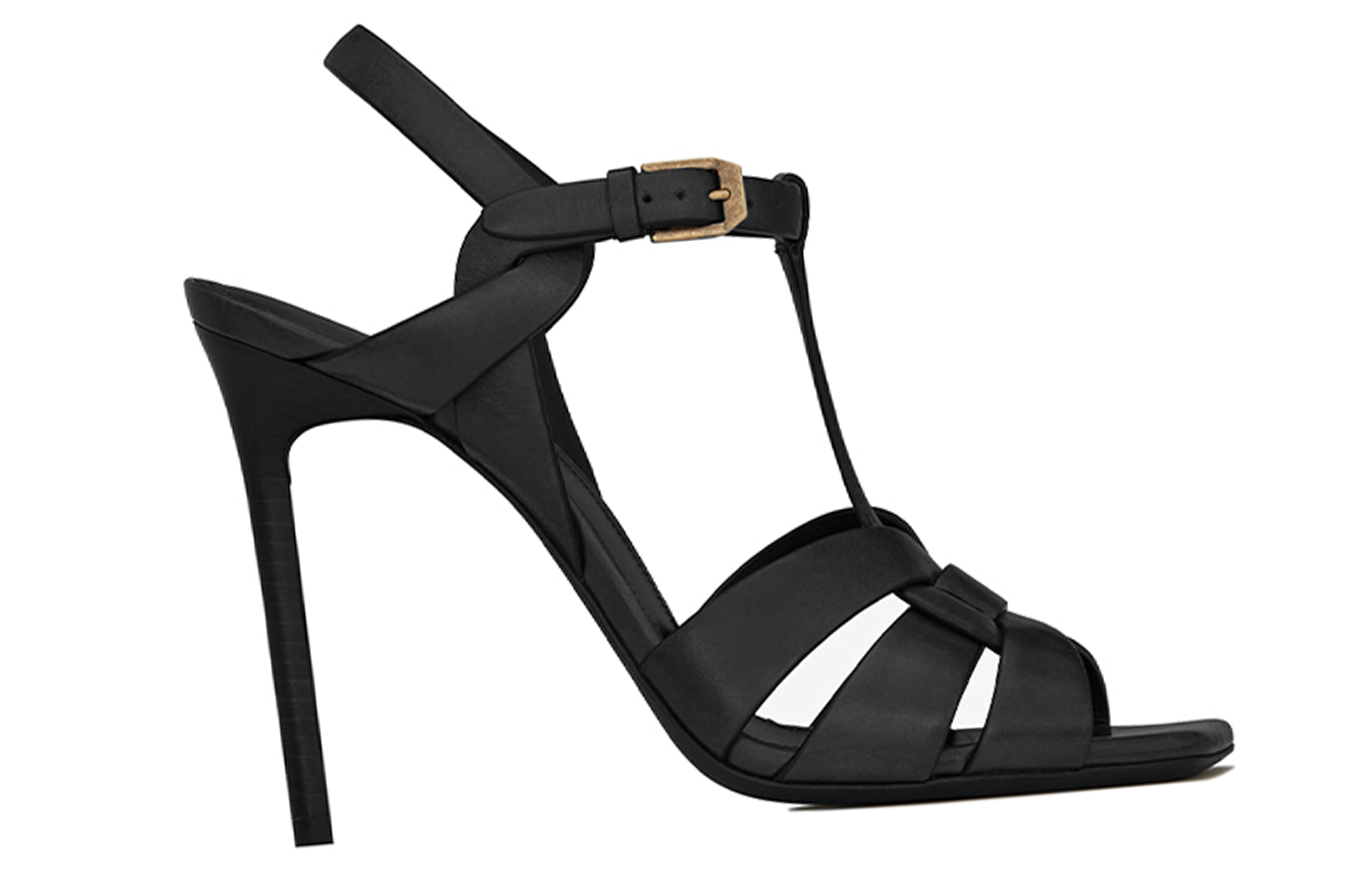 Order (W) Saint Laurent Tribute 'Tumit Tinggi Kulit Hitam Licin' 620673DWE001000