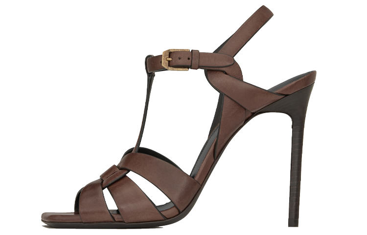 (Women) Saint Laurent Tribute 'Smooth Leather High Heels Chocolate' 620673DWE006023
