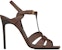 (W) Saint Laurent Tribute 'Tinggi Kulit Licin Coklat Tumit Tinggi' 620673DWE006023
