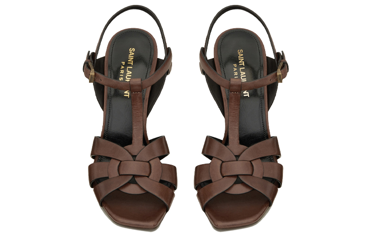 Shop (Women) Saint Laurent Tribute 'Smooth Leather High Heels Chocolate' 620673DWE006023