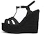(W) Saint Laurent Tribute Hitam 'Espadrille Baji Kulit Licin' 611924BDA001000