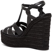 (W) Saint Laurent Tribute Hitam 'Espadrille Baji Kulit Licin' 611924BDA001000 Shop (W) Saint Laurent Tribute Hitam 'Espadrille Baji Kulit Licin' 611924BDA001000