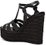 Shop (W) Saint Laurent Tribute Hitam 'Espadrille Baji Kulit Licin' 611924BDA001000
