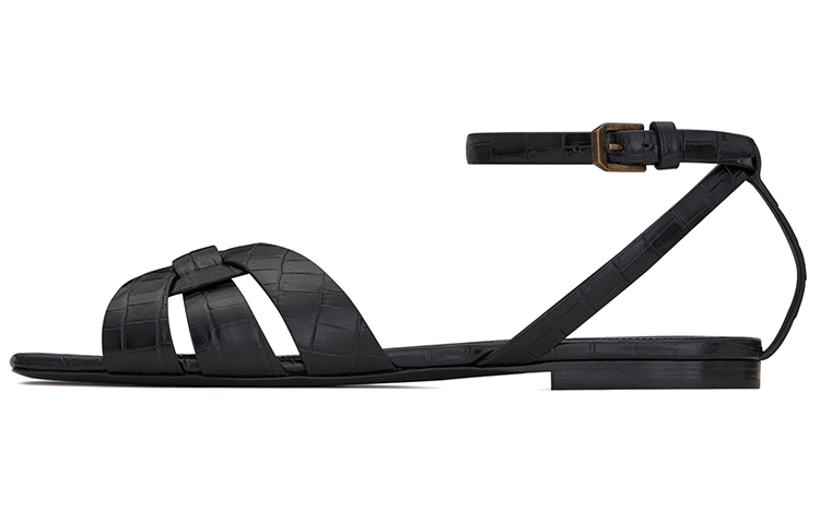 Buy (W) Saint Laurent Tribute Sandalen Flach ''Schwarz'' 620090DWE001000