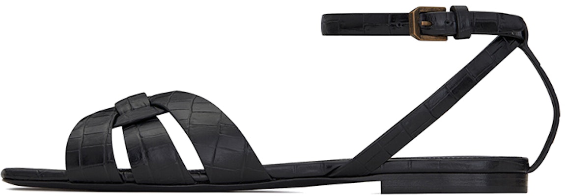 (Women) Saint Laurent Tribute Flat Sandals 'Black' 620090DWE001000 Buy (Women) Saint Laurent Tribute Flat Sandals 'Black' 620090DWE001000