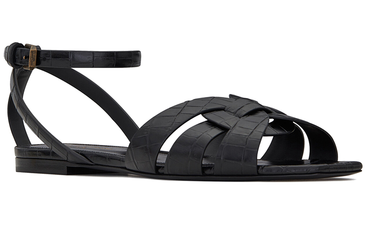 Order (W) Saint Laurent Tribute Sandalen Flach ''Schwarz'' 620090DWE001000