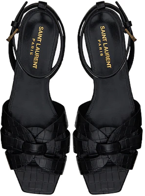 (W) Saint Laurent Tribute Sandalen Flach ''Schwarz'' 620090DWE001000 Shop (W) Saint Laurent Tribute Sandalen Flach ''Schwarz'' 620090DWE001000