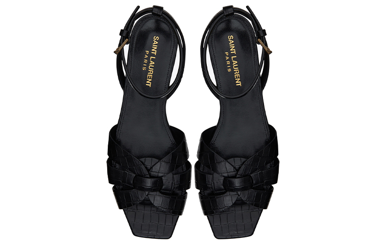 Shop (W) Sandal Datar Saint Laurent Tribute 'Hitam' 620090DWE001000