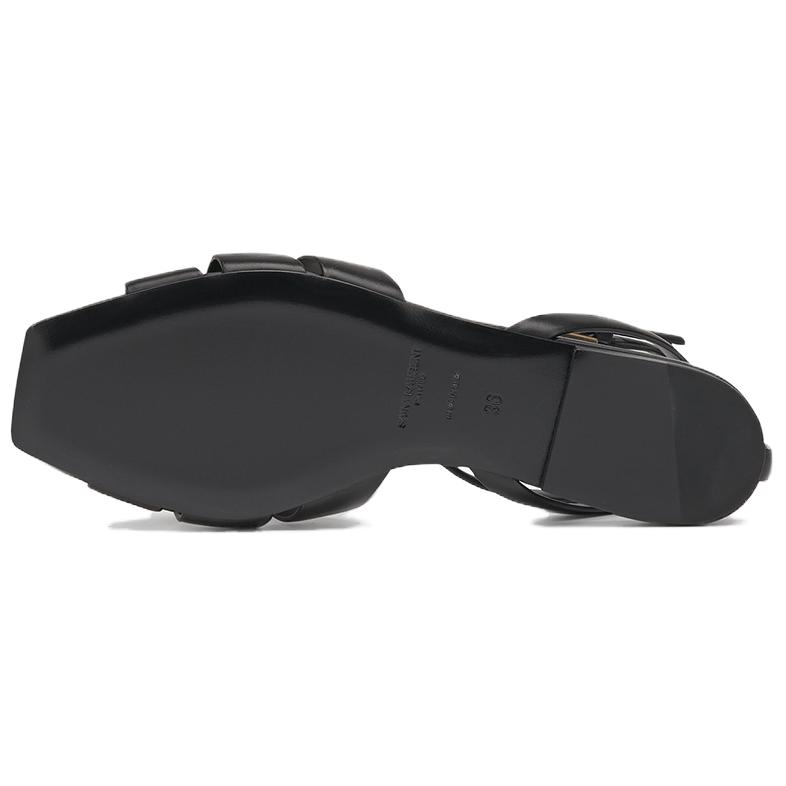 Purchase (W) Saint Laurent Tribute Sandalen Flach ''Schwarz'' 620090DWE001000