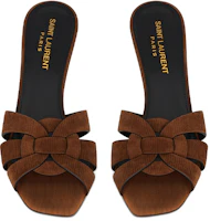 Shop (W) Saint Laurent Tribute Tacón Alto 'Terciopelo y Cuero Marrón' 65098626E002330