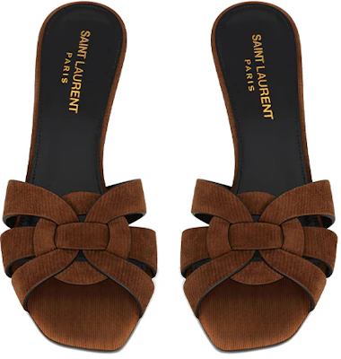 (Women) Saint Laurent Tribute High Heel 'Velvet and Leather Brown' 65098626E002330 Shop (Women) Saint Laurent Tribute High Heel 'Velvet and Leather Brown' 65098626E002330