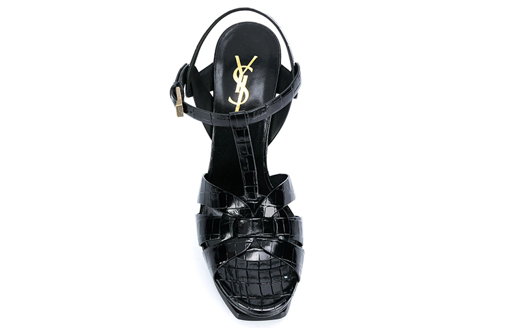 Shop (Women) Saint Laurent Tribute High Heel Sport Sandals 'Black' 6307631YQ001000