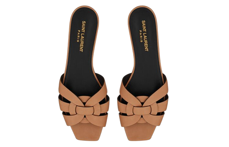 Lookbook (Women) Saint Laurent Tribute Mule 'Light Brown' 572761AAAM47052