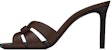 (W) Saint Laurent Tribute Mule High Heels 'Kulit Licin Coklat' 650986DWE006023