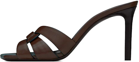 (Women) Saint Laurent Tribute Mule High Heels 'Smooth Leather Chocolate' 650986DWE006023 (Women) Saint Laurent Tribute Mule High Heels 'Smooth Leather Chocolate' 650986DWE006023