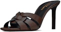 Lookbook (W) Saint Laurent Tribute Mule Heels 'Kulit Coklat' 650986DWE006023