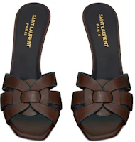 Shop (W) Saint Laurent Tribute Mule Tacones Altos 'Cuero Liso Chocolate' 650986DWE006023