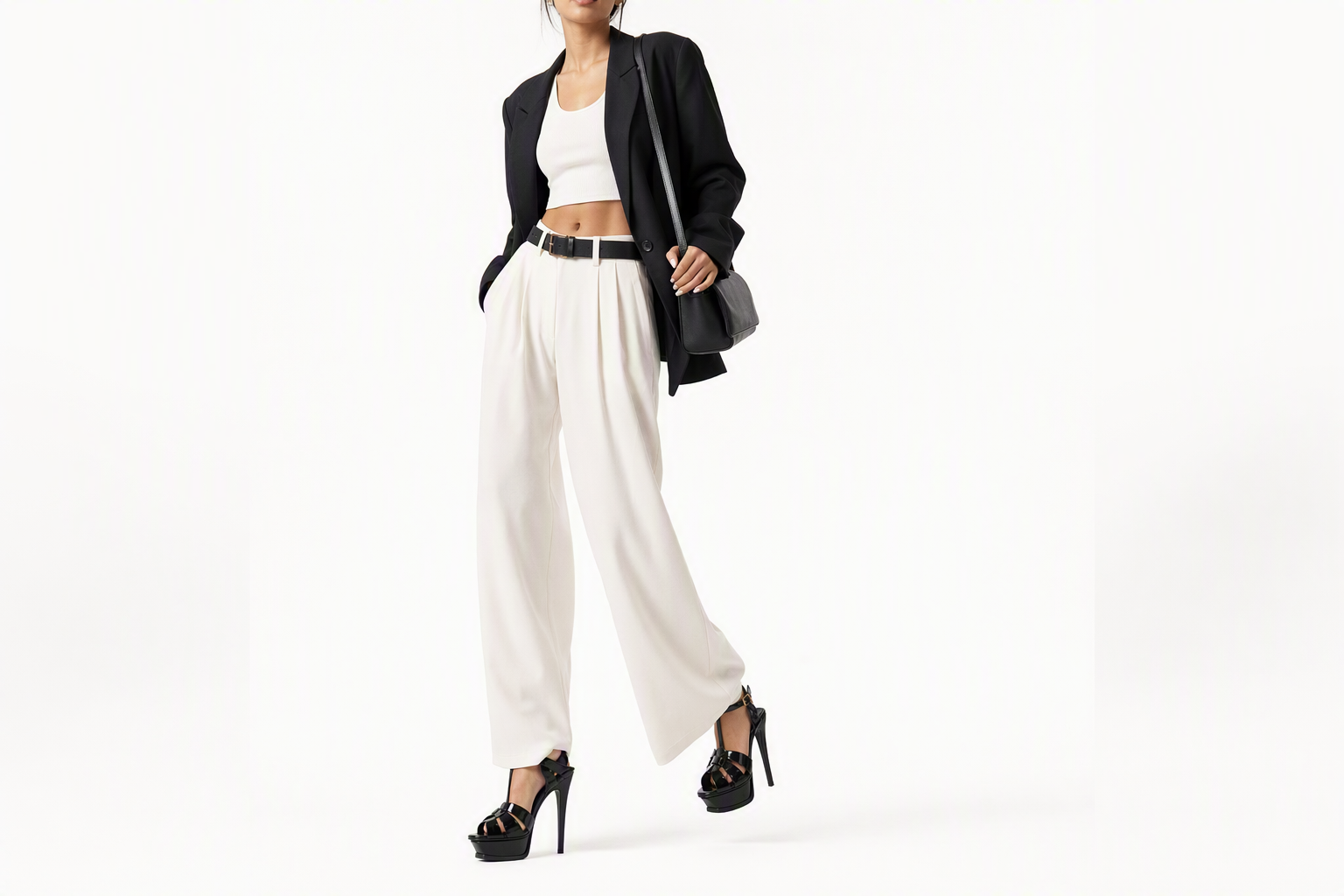 Order (W) Sandalias de Tacón Plataforma Saint Laurent Tribute Negro Charol 315487B8I001000/315487AAAOW1000