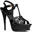 Lookbook (W) Saint Laurent Tribute Platform Sandal Heels Kulit Hitam Berkilat 315487B8I001000/315487AAAOW1000