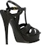 Lookbook (W) Saint Laurent Tribute Platform Sandal Heels Kulit Hitam 315487BDA001000