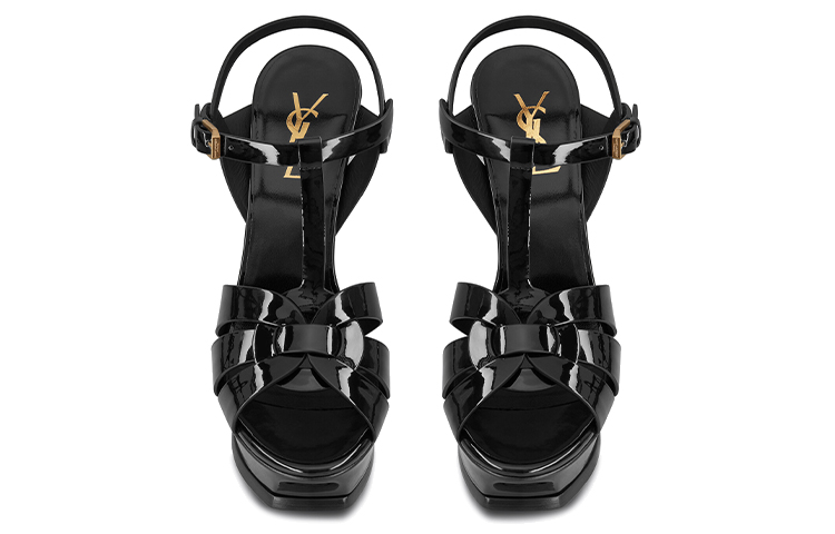 Shop (W) Sandalias de Tacón Plataforma Saint Laurent Tribute Negro Charol 315487B8I001000/315487AAAOW1000