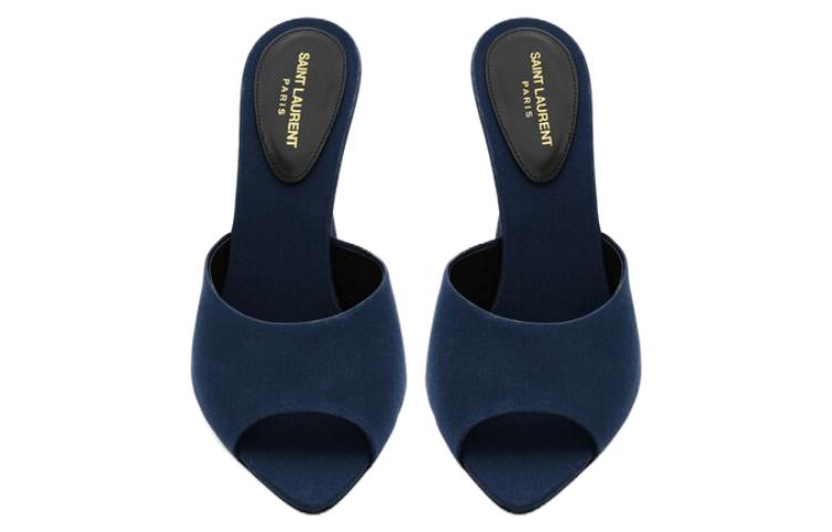 Shop (W) 圣罗兰敬意凉鞋“海军蓝” 766829AAAKY4141