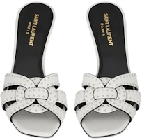 Lookbook (W) Saint Laurent Tribute Blanco 'Sandalias Cómodas de Moda Mule' 688671AAAHQ9013