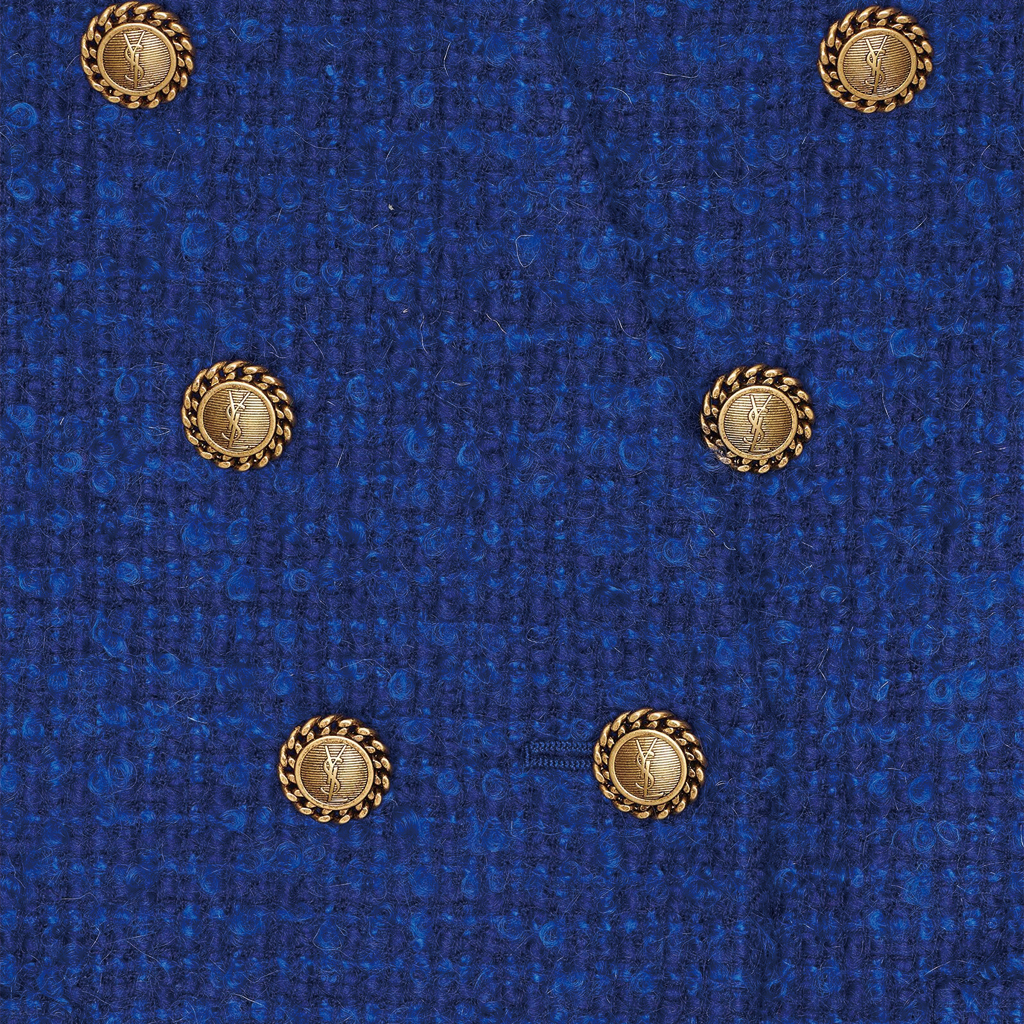 Details for (Women) SAINT LAURENT Tweed Double-Breasted Jacket Blue FW21 671598Y7D264250
