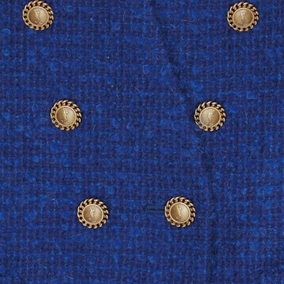 (Women) SAINT LAURENT Tweed Double-Breasted Jacket Blue FW21 671598Y7D264250 Details for (Women) SAINT LAURENT Tweed Double-Breasted Jacket Blue FW21 671598Y7D264250