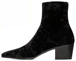 (Women) Saint Laurent Vassili 'Black Velvet Zip' 711275AAAPM1000 (Women) Saint Laurent Vassili 'Black Velvet Zip' 711275AAAPM1000