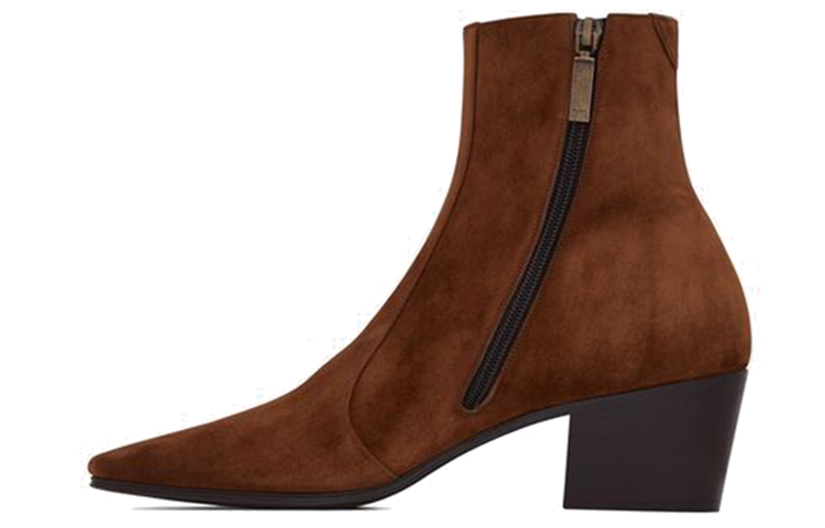 (Women) Saint Laurent Vassili Zip Boot 'Brown Suede' 66917727D002708