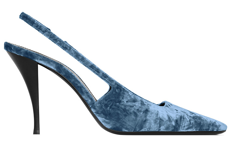 Order (Women) Saint Laurent Velvet Blade 'Blue' 709185AAAPM4741