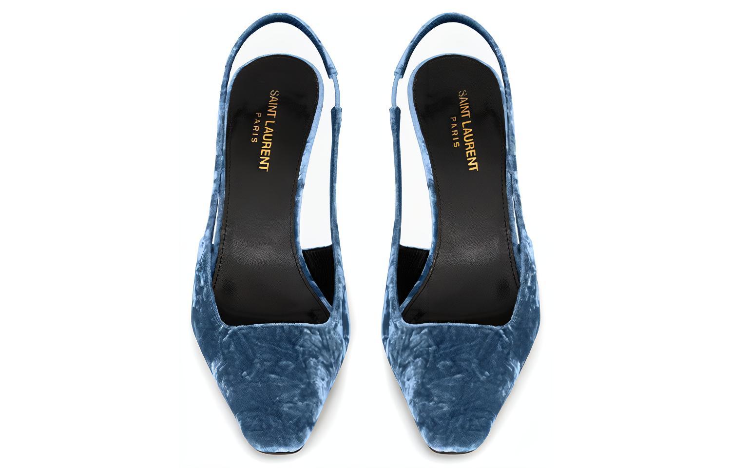 Shop (Women) Saint Laurent Velvet Blade 'Blue' 709185AAAPM4741