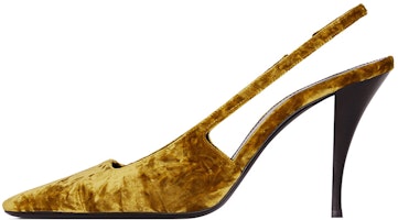 (Women) Saint Laurent Velvet Blade Peep-Toe High Heels 'Yellow' 709185AAAPM7714 (Women) Saint Laurent Velvet Blade Peep-Toe High Heels 'Yellow' 709185AAAPM7714
