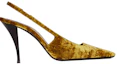 Order (Women) Saint Laurent Velvet Blade Peep-Toe High Heels 'Yellow' 709185AAAPM7714