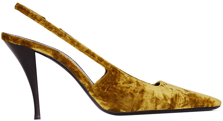 (Women) Saint Laurent Velvet Blade Peep-Toe High Heels 'Yellow' 709185AAAPM7714 Order (Women) Saint Laurent Velvet Blade Peep-Toe High Heels 'Yellow' 709185AAAPM7714