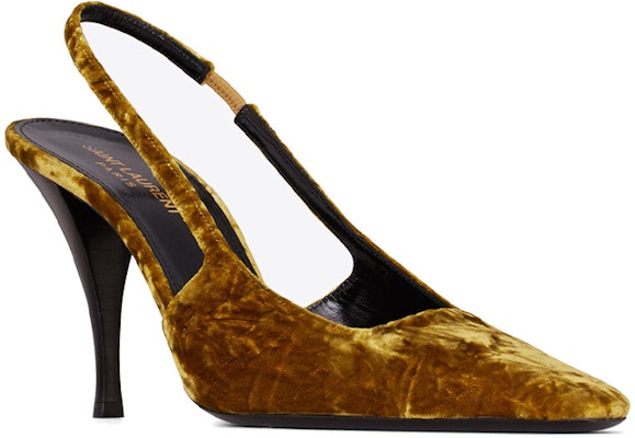 (Women) Saint Laurent Velvet Blade Peep-Toe High Heels 'Yellow' 709185AAAPM7714 Lookbook (Women) Saint Laurent Velvet Blade Peep-Toe High Heels 'Yellow' 709185AAAPM7714