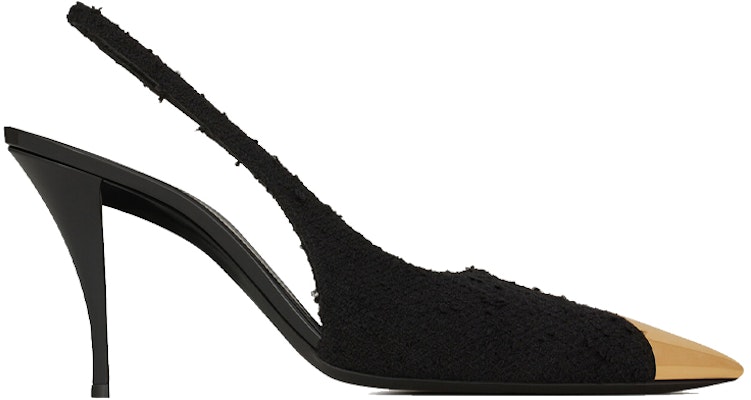 (Women) Saint Laurent Vesper 'Black Tweed Slingback Heels' 6739060COKK1000 Order (Women) Saint Laurent Vesper 'Black Tweed Slingback Heels' 6739060COKK1000