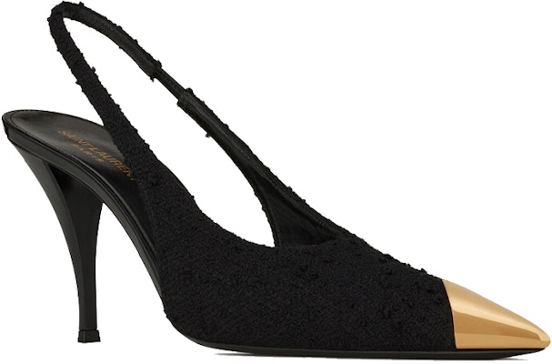 (Women) Saint Laurent Vesper 'Black Tweed Slingback Heels' 6739060COKK1000 Lookbook (Women) Saint Laurent Vesper 'Black Tweed Slingback Heels' 6739060COKK1000