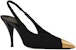 (W) Saint Laurent Vesper 'Black Tweed Slingback Heels' Tumit Tinggi Hitam Tweed 6739060COKK1000