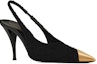 Lookbook (W) Saint Laurent Vesper 'Black Tweed Slingback Heels' Tumit Tinggi Hitam Tweed 6739060COKK1000